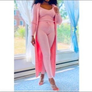 3-Piece Ribbed Knit Set | Pink
S/M